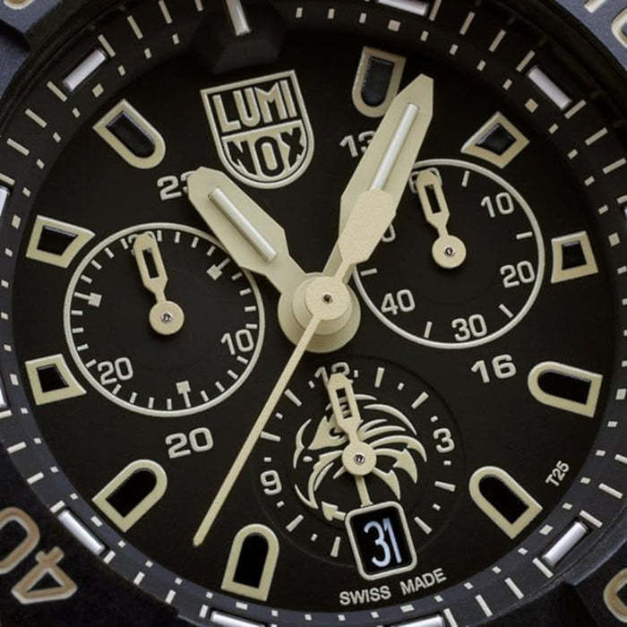 Luminox Men's Black Dial Beige Rubber Band Analog Swiss Quartz Watch - XS.3590.NSF