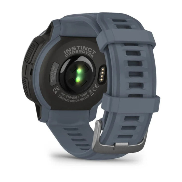 Garmin Instinct Crossover Blue Granite Silicone Analog Hands and Digital Display Rugged Hybrid Smartwatch - 010-02730-14