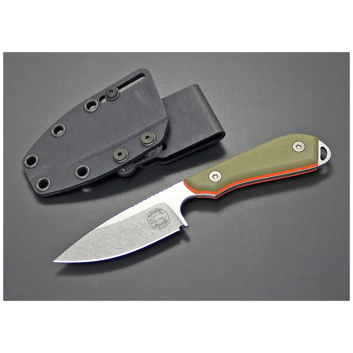 White River Green Fiberglass G-10 Handle Knives Drop Point CPM MagnaCut Stonewashed Blade Knife - WRM1-TGO-MAG