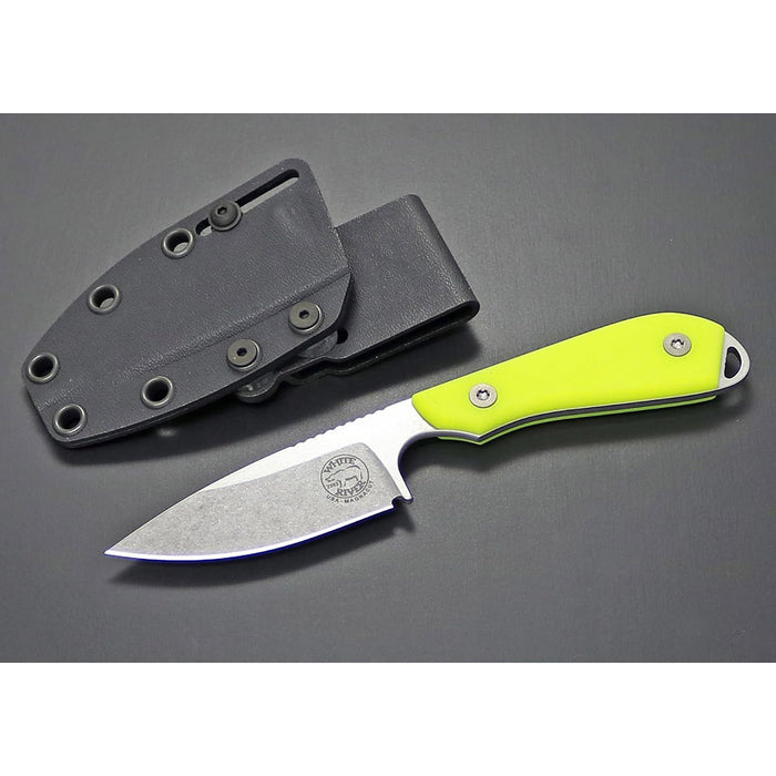 White River Hi-Vis Fiberglass G-10 Handle Knives Drop Point CPM MagnaCut Stonewashed Blade Knife - WRM1-THV-MAG