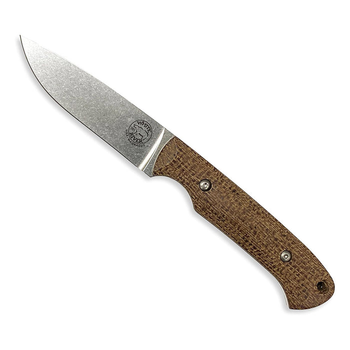 White River BNA Burlap Micarta Handle Silver Knives Drop Point CPM Magnacut Steel Blade Knife - WRHNT-BNA-MAG