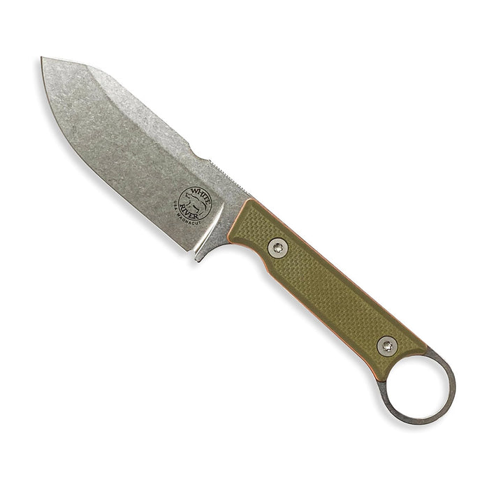 White River Green/Orange Fiberglass G-10 Handle Silver Knives Drop Point CPM Magnacut Blade Knife - WRFC3.5-TGO-MAG