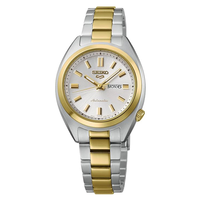 Seiko Women's Silver Dial Silver/Gold Stainless Steel Band 5 Sports Automatic Analog Watch - SRE024