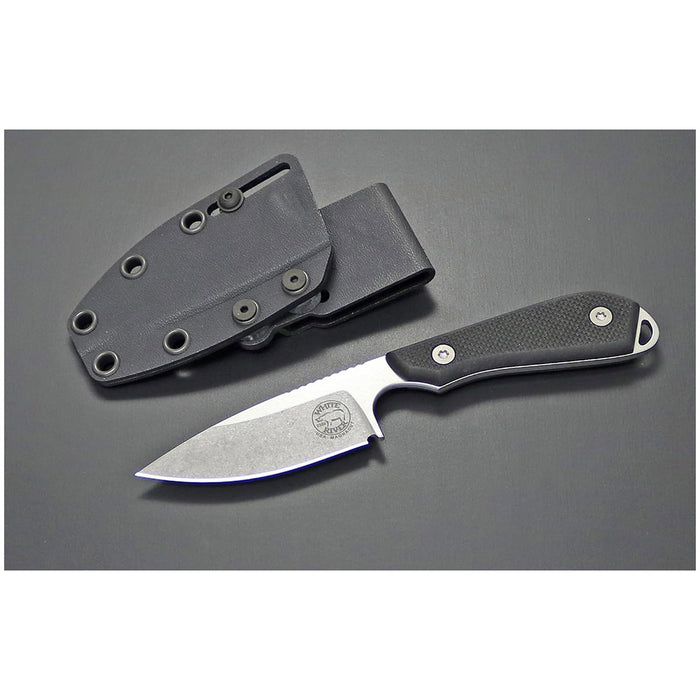White River	Black Fiberglass G-10 Handle 3" Silver Knives Drop Point CPM MagnaCut Stonewashed Blade Knife - WRM1-TBL-MAG