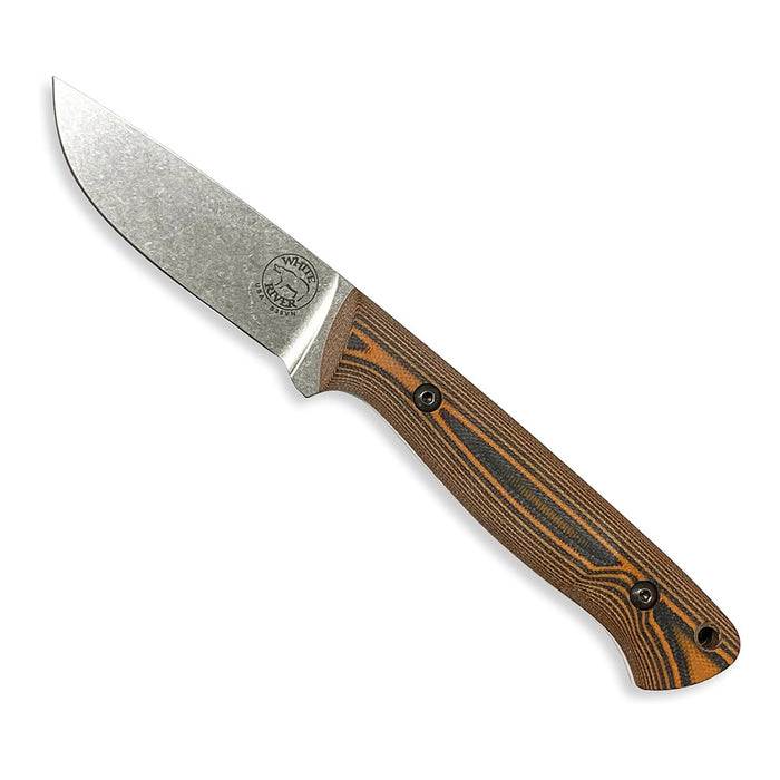 White River Orange G-10 Handle Silver Knives Drop Point CPM S35VN Stonewashed Blade Knife - WRFRY-UHT-GOB