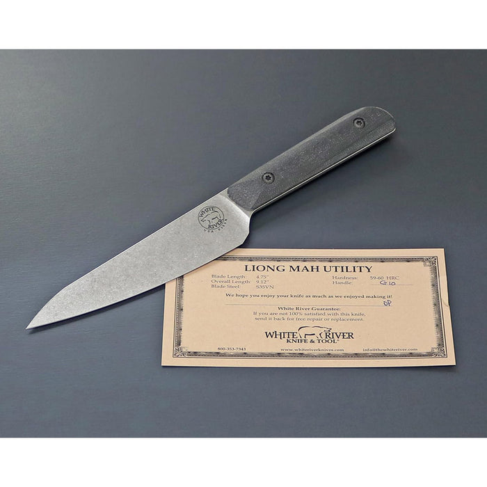 White River	Black Lianmar Utility G10 Handle Silver Knives Plain Alloy Steel Blade Knife - WRLMU-GBL