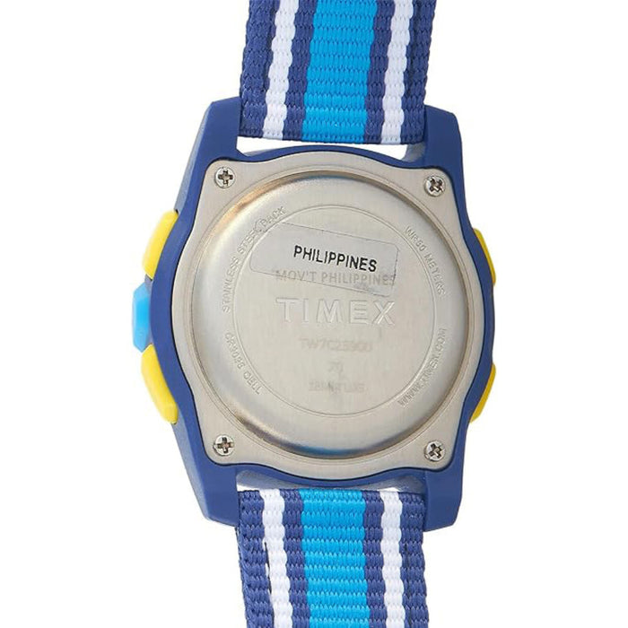 Timex Unisex Gray Dial Blue Fabric Band Digital Quartz Watch - TW7C259