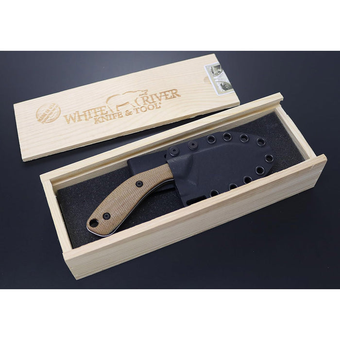White River	Natural Plastic Micarta Handle Silver Knives Clip Point CPM MagnaCut Stonewashed Blade Knife - WRSS-APX-MNB