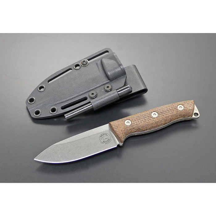 White River	Natural Burlap Micarta Handle Silver Knives CPM MAGNACUT Steel Blade Knife - WRUR35-BNA