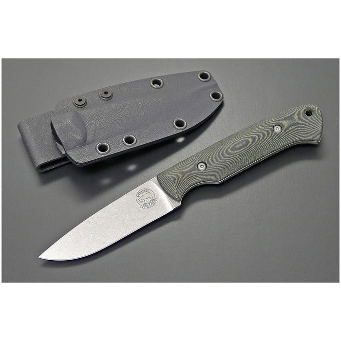 White River	Olive Drab Plastic Handle Silver Knives Drop Point CPM MagnaCut Stonewashed Blade Knife - WRHNT-LBO-MAG
