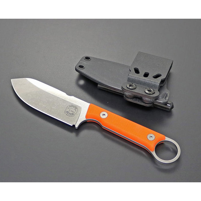 White River Orange G10 Fiberglass Handle Silver Knives Firecraft FC3.5 Pro CPM Magnacut Steel Knife - WRFC3.5-TOR-MAG