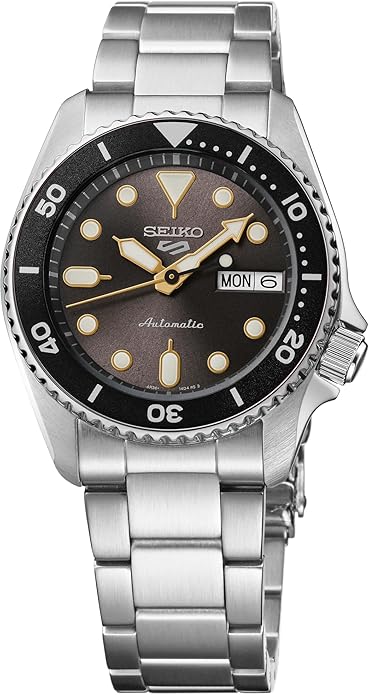 Seiko 5 Sports Men's Black Dial Silver Stainless Steel Band Analog Automatic Watch - SRPL79