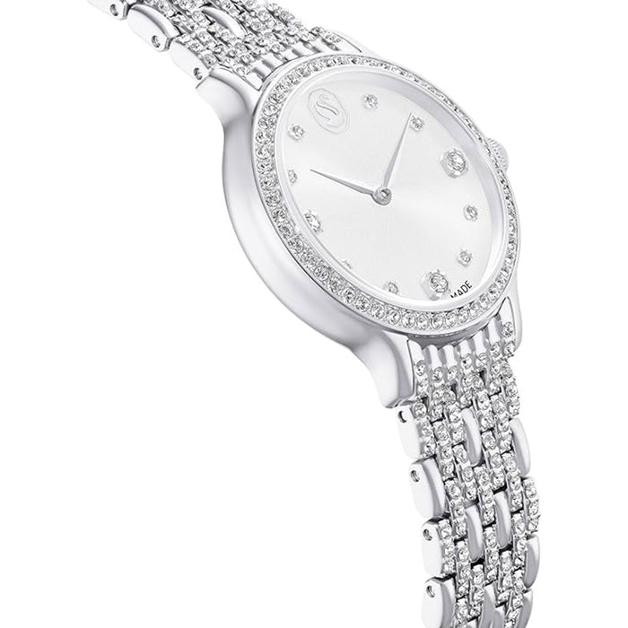 Swarovski Women's Silver Dial Silver Metal Band Analog Swiss Quartz Watch - 5693634