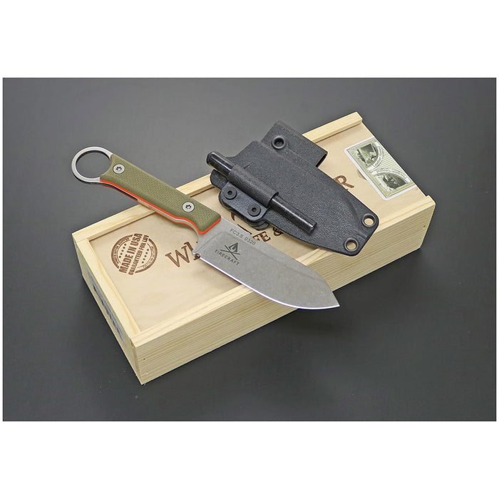 White River Green/Orange Fiberglass G-10 Handle Silver Knives Drop Point CPM Magnacut Blade Knife - WRFC3.5-TGO-MAG