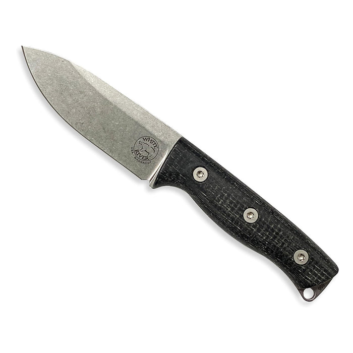 White River	Black Burlap Micarta Handle Silver Knives CPM Magnacut Blade Knife - WRUR35-BBL