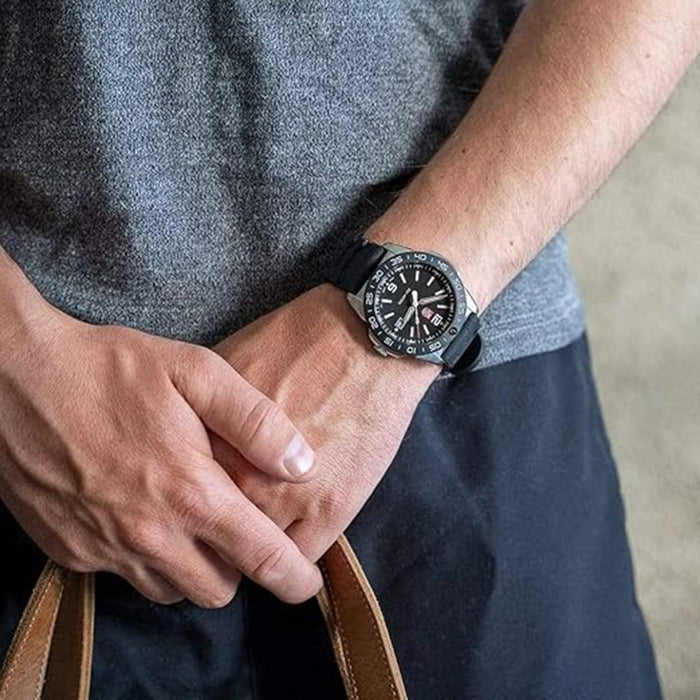 Luminox Men's Black Dial Black Rubber Strap Modern Analog Swiss Quartz Watch - XS.3121