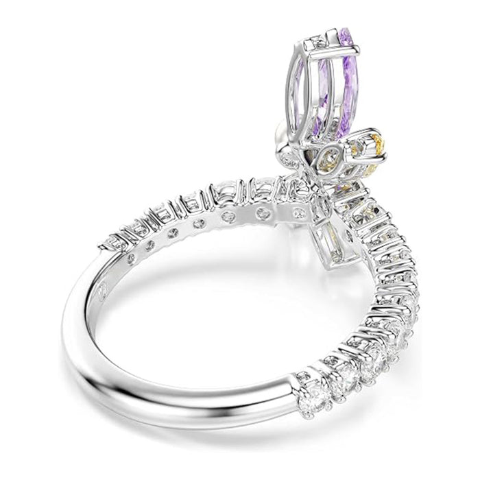 Swarovski Multicolor Size 4.75 Crystal Mixed Cut Rhodium Finished x Ariana Grande x Dragonfly Motif Ring - 5737368