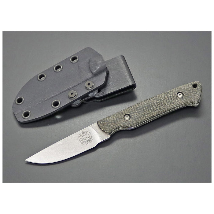 White River	Black Plastic Handle Silver Knives Drop Point CPM MagnaCut Stonewashed Blade Knife - WRSG-BBL-MAG