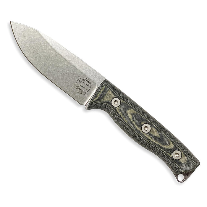 White River Black & Olive Drab Linen Micarta Handle Knives Drop Point CPM MagnaCut Blade Knife - WRUR35-LBO