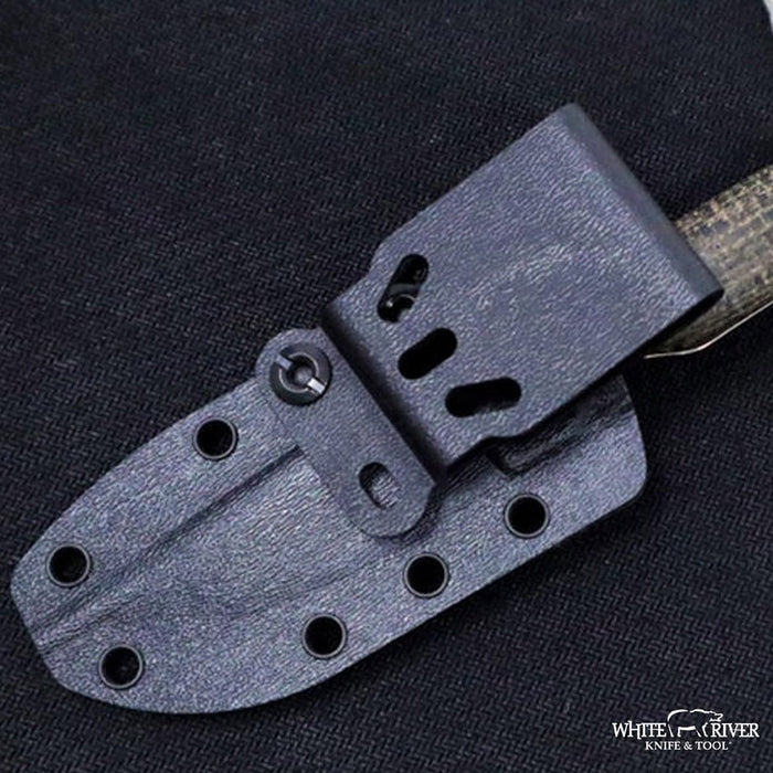 White River	Black Burlap Micarta Handle Silver Knives Drop Point CPM S35VN Steel Blade Knife - WRSG-BBL