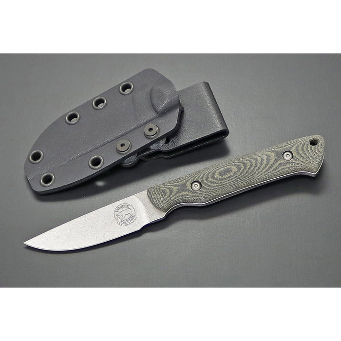White River	Olive/Black Plastic Micarta Handle Silver Knives Drop Point CPM MagnaCut Stonewashed Blade Knife - WRSG-LBO-MAG