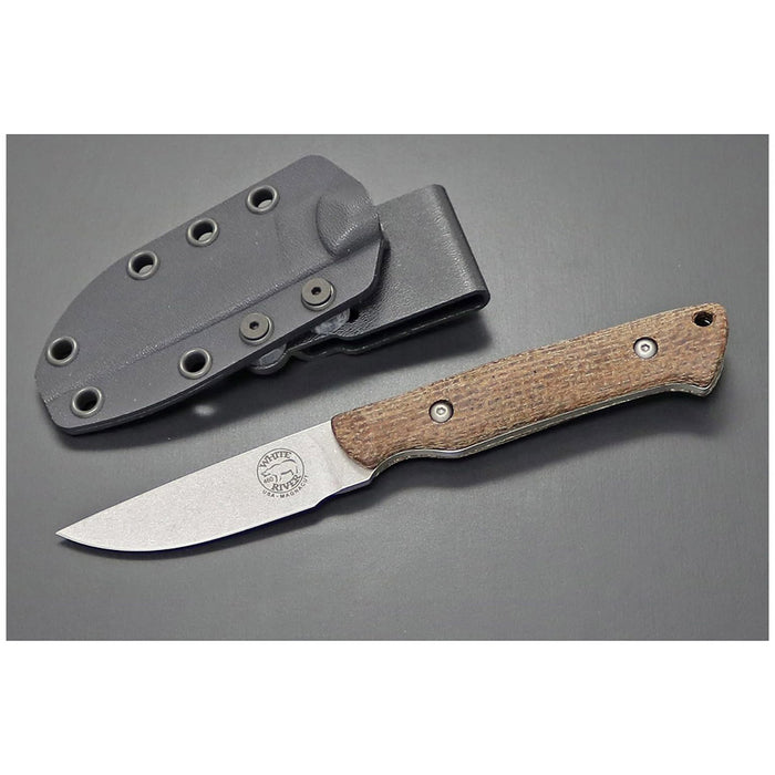 White River	Natural Plastic Micarta Handle Silver Knives Drop Point CPM MagnaCut Stonewashed Blade Knife - WRSG-BNA-MAG