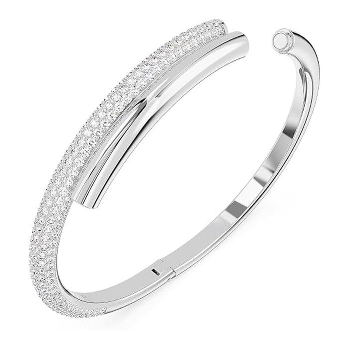 Swarovski Women's Rhodium Finish, Medium Crystal Dextera Bangle Bracelet - 5670252