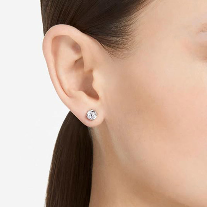 Swarovski Women's White Crystal on a Rhodium Finish Setting Constella Pierced Stud Earrings - 5636712