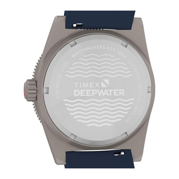Timex Men's Black Dial Blue Rubber Strap Deep Water Reef 41mm Quartz Watch - TW2W75100