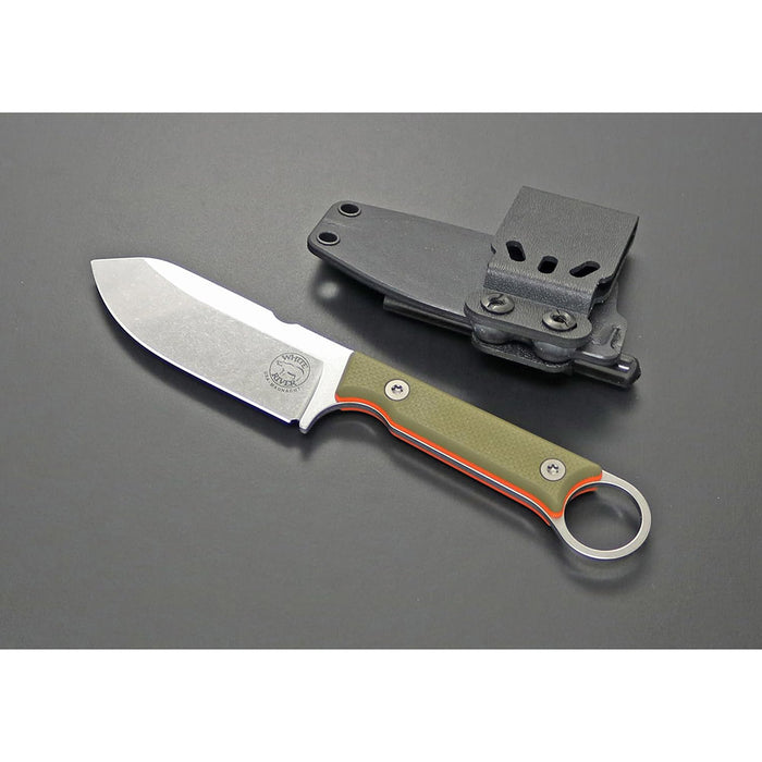 White River Green/Orange Fiberglass G-10 Handle Silver Knives Drop Point CPM Magnacut Blade Knife - WRFC3.5-TGO-MAG