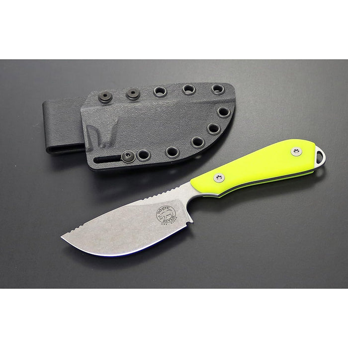 White River	Green Hi Vis G-10 Handle 3" Silver Knives Drop Point CPM S35VN Stonewashed Blade Knife - WRM1-SKN-THV