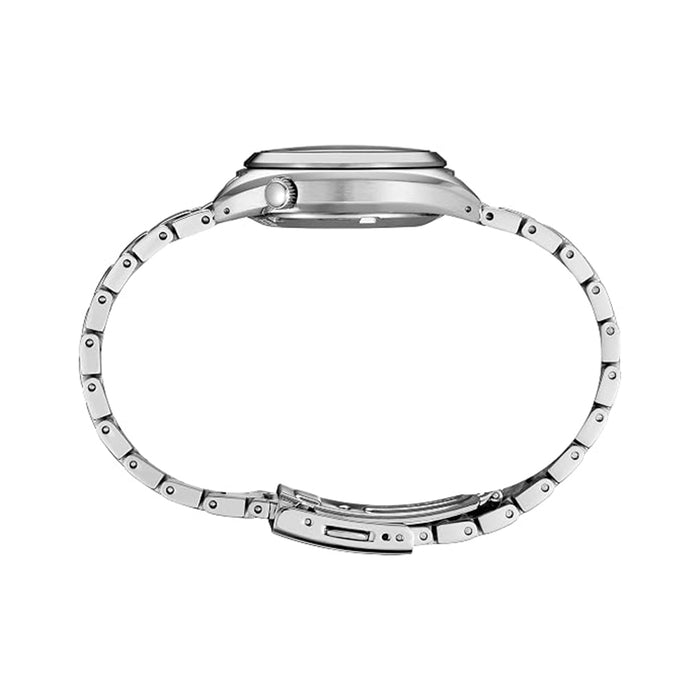 Seiko Women's Beige Dial Silver Stainless Steel Band 5 Sports Automatic Analog Watch - SRE023