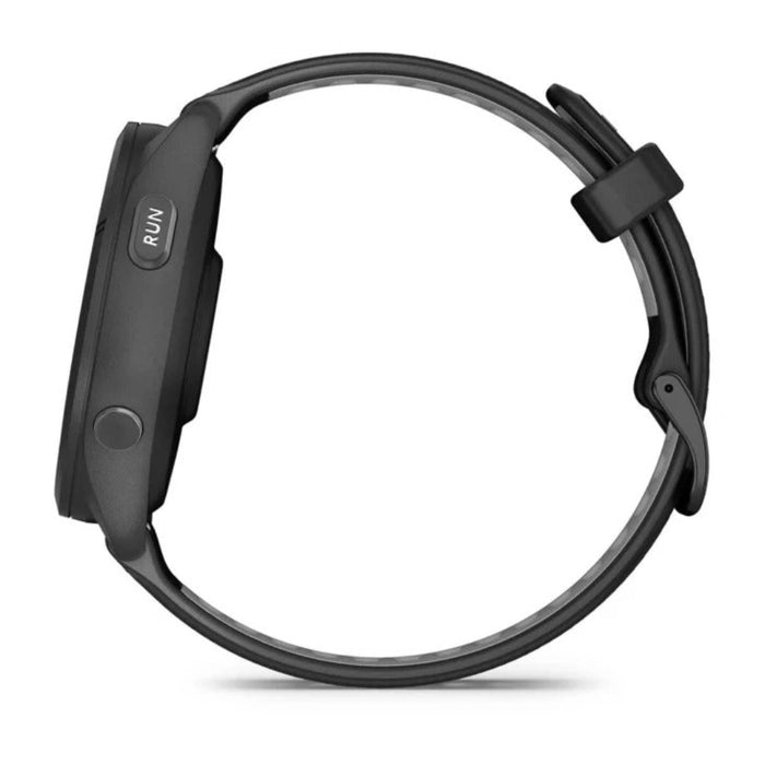 Garmin Forerunner 265 Black and Powder Gray Silicone Band AMOLED Display Training Metrics and Recovery Insights Running Smartwatch - 010-02810-00