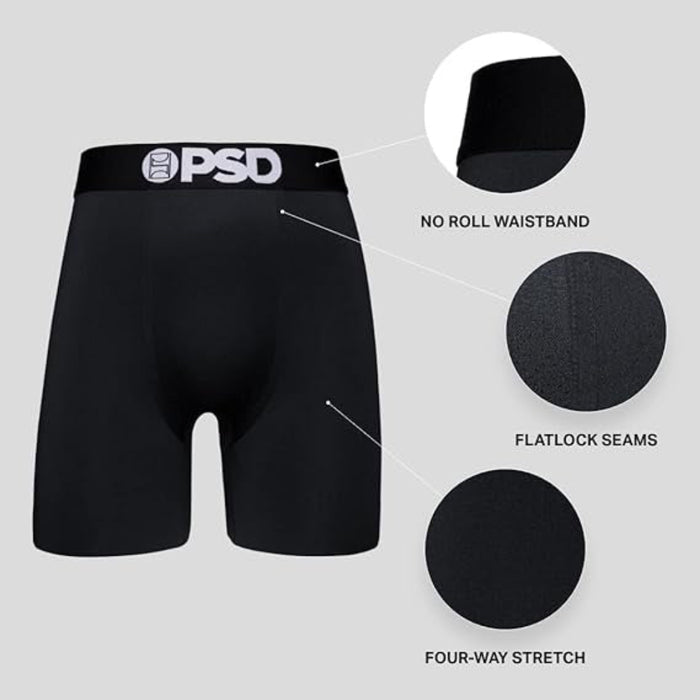 PSD Men's Black Solid Luxe Modal Boxer Briefs Medium Underwear - 125180246-BLK-M