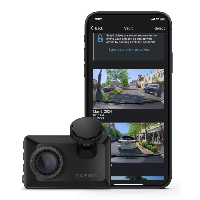 Garmin Dash Cam™ X210 Unisex Black Compact 1440p HD Dash Camera With A 140-degree Field Of View Built In Clarity™ Polarizer Voice Controlled GPS 2.4-Inch Display Automatic Recording - 010-02859-00
