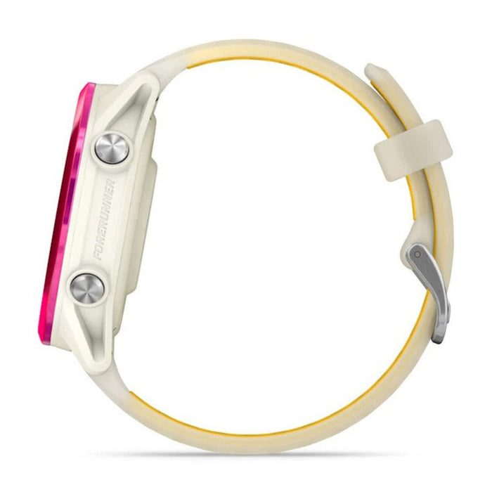 Garmin® Forerunner® 570 42 MM Unisex Raspberry Aluminum With Translucent Bone/Mango Band AMOLED Display Training And Recovery Features Advanced GPS Running And Triathlon Smartwatch - 010-02970-02