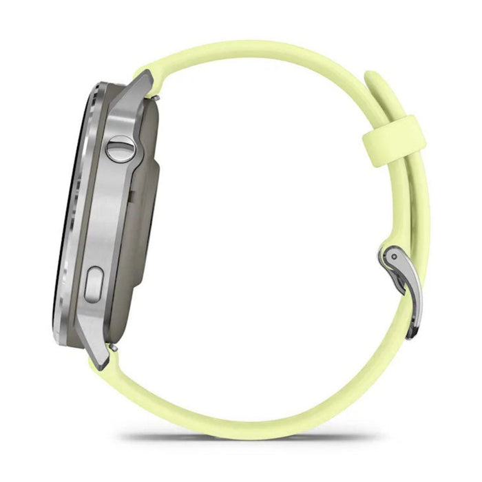 Garmin Venu® 4 - 45mm Unisex Silver With Citron Silicone Band Bright And Colorful Display Built-in Flashlight 12 Days Of Battery Life Advanced Health And Fitness GPS Smartwatch - 010-03014-02