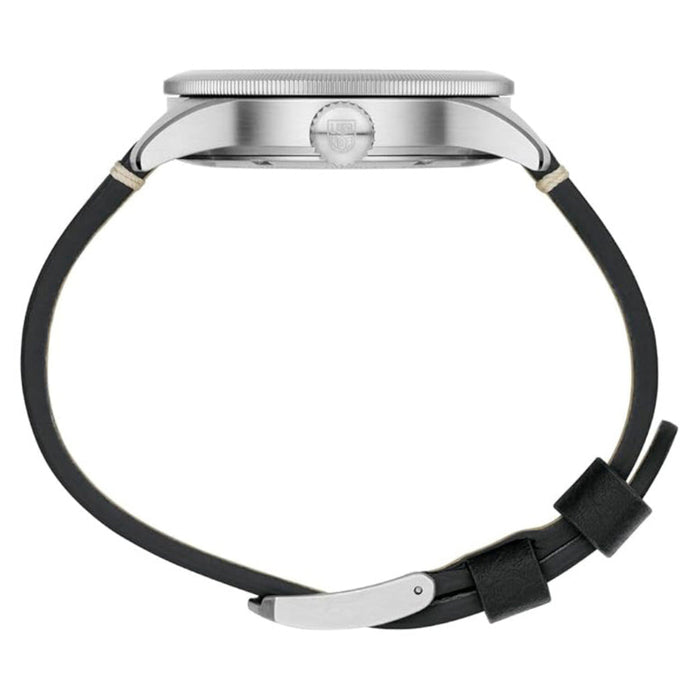 Luminox Men's Beige Dial Black Leather Band Analog Swiss Quartz Pilot Watch - XS.9527