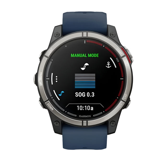 Garmin Men's Blue LED Flashlight Sailing And Watersport Activities Fish Forecast And Trolling Motor Control AMOLED Display Quatix® 7 Pro Premium GPS Marine Smartwatch - 010-02803-80