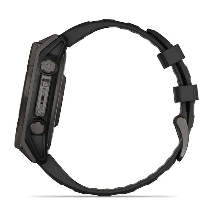 Garmin fēnix 8 Unisex Carbon Gray DLC Titanium with Pebble Gray Band Solar Amoled Sapphire Long-Lasting Battery Life Dive-Rated Built-in LED Flashlight 47 Millimeters Premium Multisport GPS Smartwatch - 010-02906-10