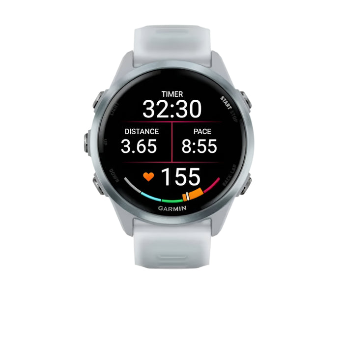 Garmin® Forerunner® 570 42 MM Unisex Cloud Blue Aluminum With Translucent Whitestone/Cloud Blue Band AMOLED Display Training And Recovery Features Advanced GPS Running And Triathlon Smartwatch - 010-02970-01