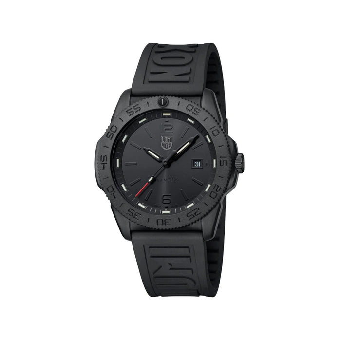 Luminox Men's Black Dial Black Rubber Cut-To-Fit Band Analog Swiss Quartz Pacific Diver Watch - XS.3121.BO.1