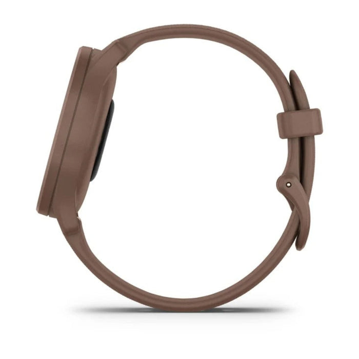 Garmin vivomove Sport Cocoa Case and Silicone Band with Peach Gold Accents Health and Wellness Features Touchscreen Hybrid Smartwatch - 010-02566-02