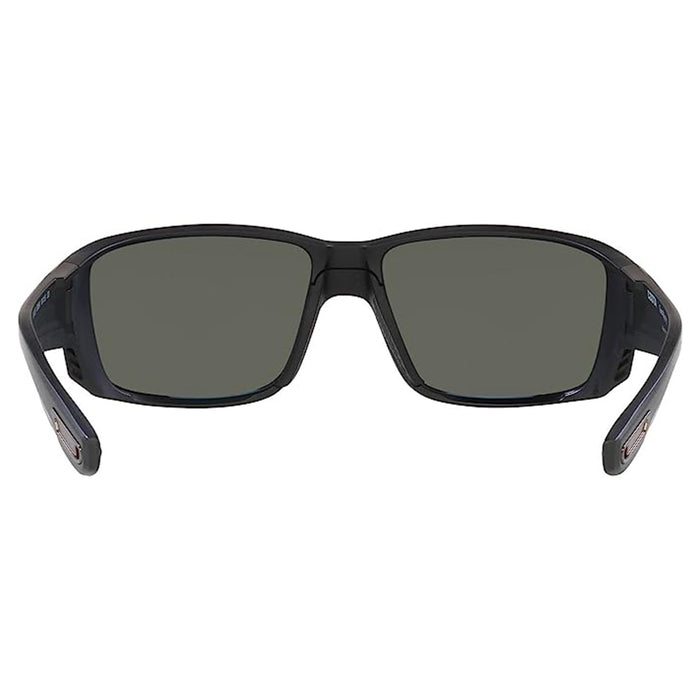 Costa Del Mar Men's Black Frame Gray Silver Mirror Lens Polarized Tuna Alley Pro Rectangular Sunglasses - 06S9105-910504-60