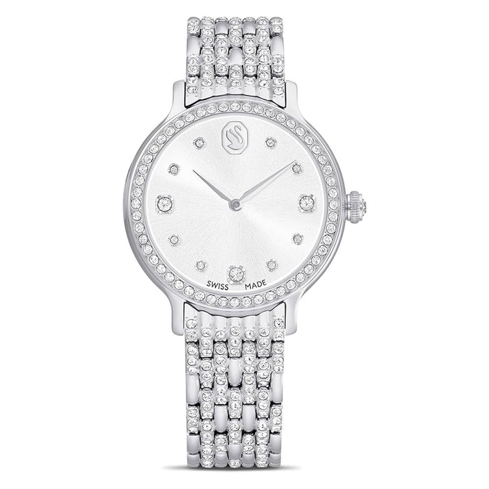 Swarovski Women's Silver Dial Silver Metal Band Analog Swiss Quartz Watch - 5693634