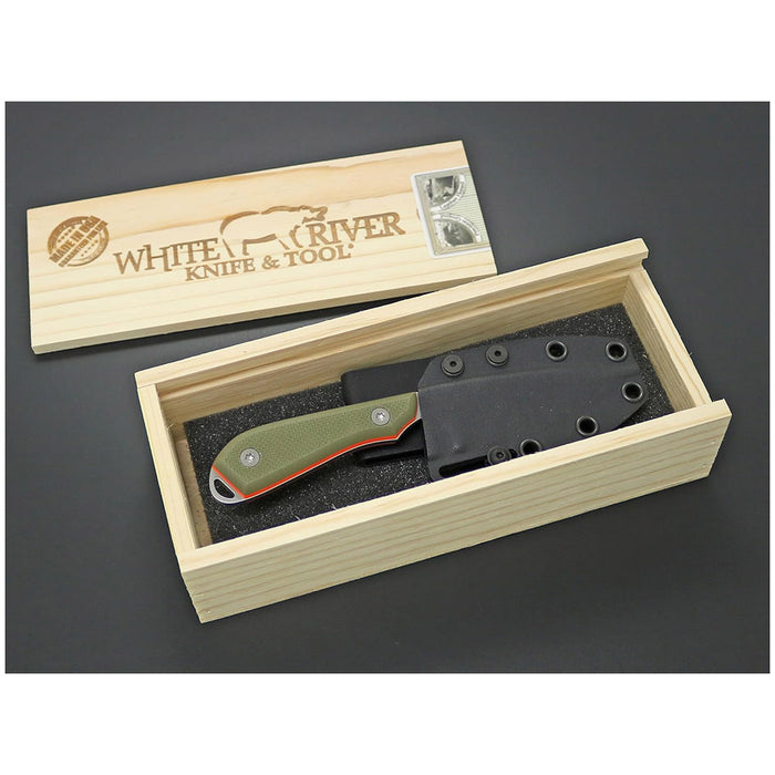 White River Green Fiberglass G-10 Handle Knives Drop Point CPM MagnaCut Stonewashed Blade Knife - WRM1-TGO-MAG