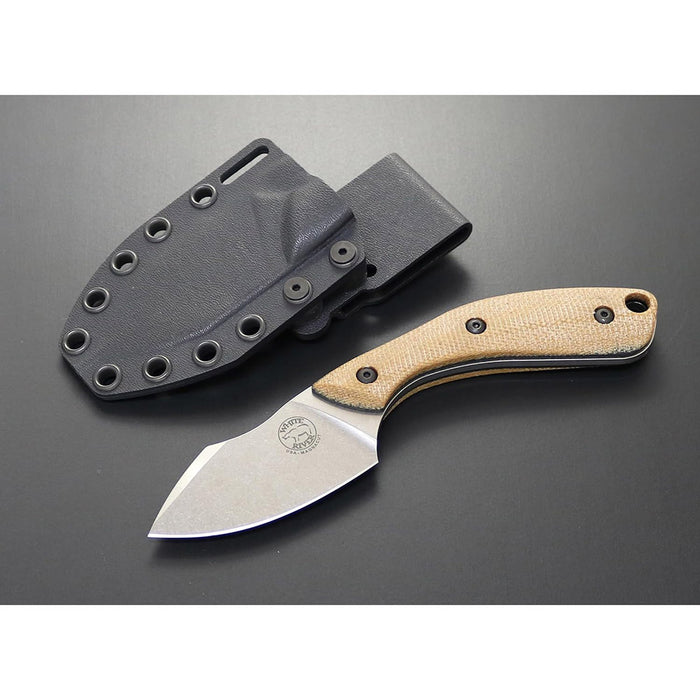 White River	Natural Plastic Micarta Handle Silver Knives Clip Point CPM MagnaCut Stonewashed Blade Knife - WRSS-APX-MNB