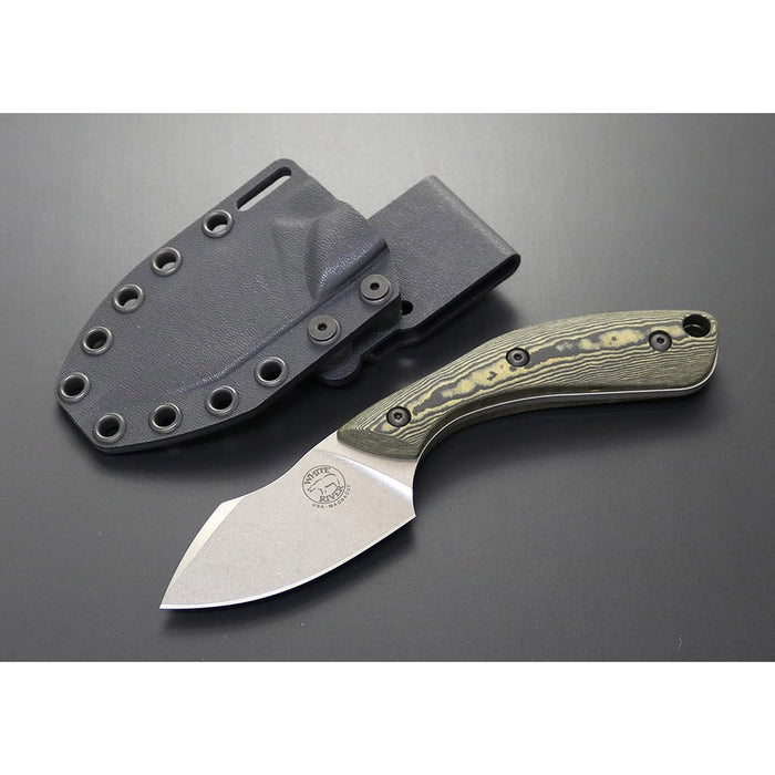 White River Black Richlite Handle Knives Clip Point CPM MagnaCut Stonewashed Fixed Blade Knife - WRSS-APX-RMB
