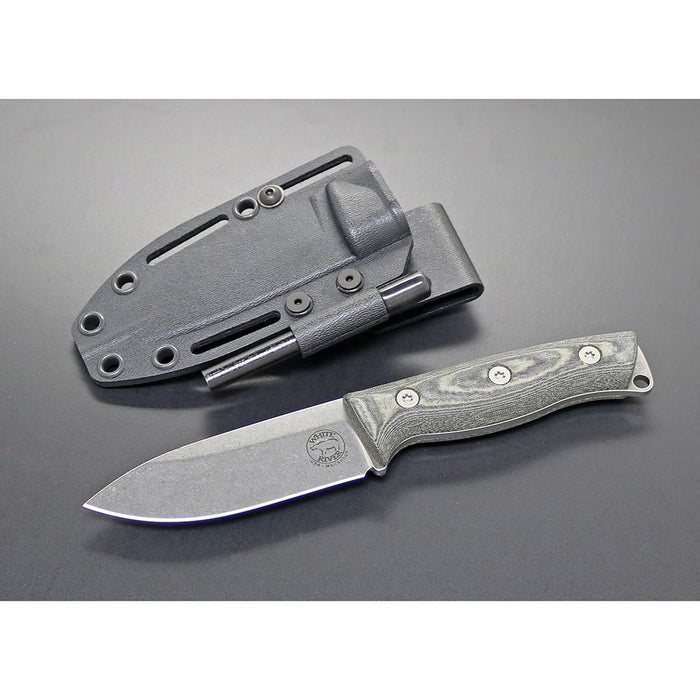 White River Black & Olive Drab Linen Micarta Handle Knives Drop Point CPM MagnaCut Blade Knife - WRUR35-LBO
