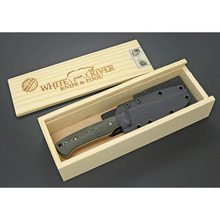 White River	Olive Drab Plastic Handle Silver Knives Drop Point CPM MagnaCut Stonewashed Blade Knife - WRHNT-LBO-MAG